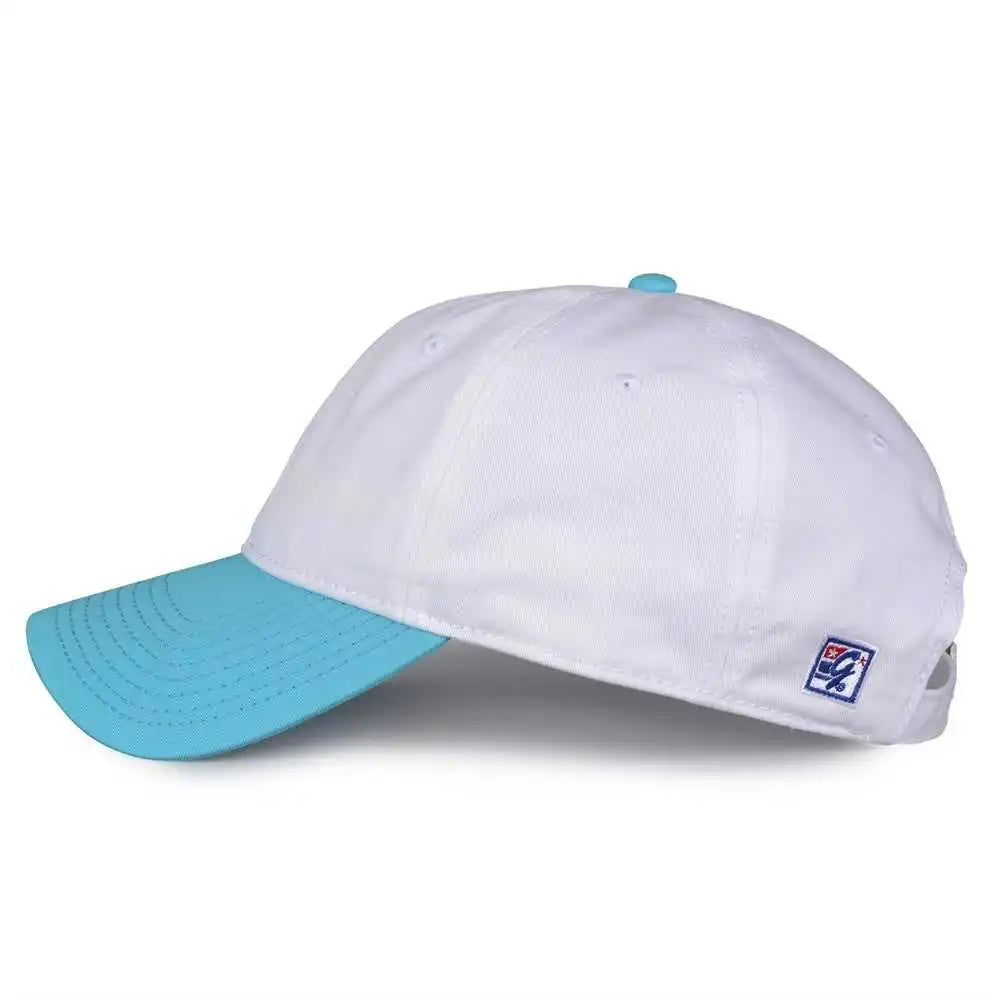 The Game Gb210 Classic Relaxed Garment Washed Twill Cap - White Blutaffy - Columbia Blue / 6 7/8’’ - 7 5/8’’