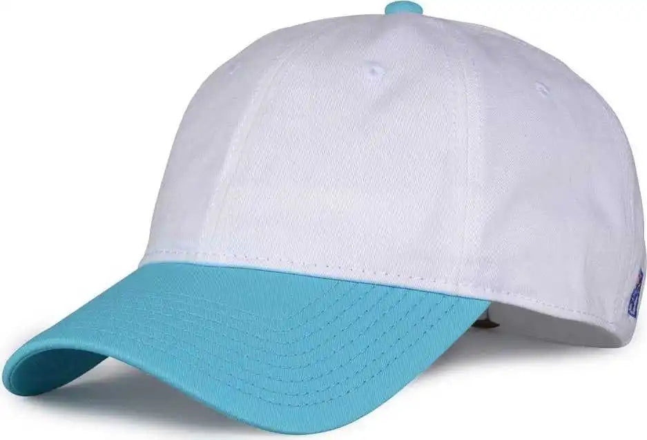 The Game Gb210 Classic Relaxed Garment Washed Twill Cap - White Blutaffy - Columbia Blue / 6 7/8’’ - 7 5/8’’