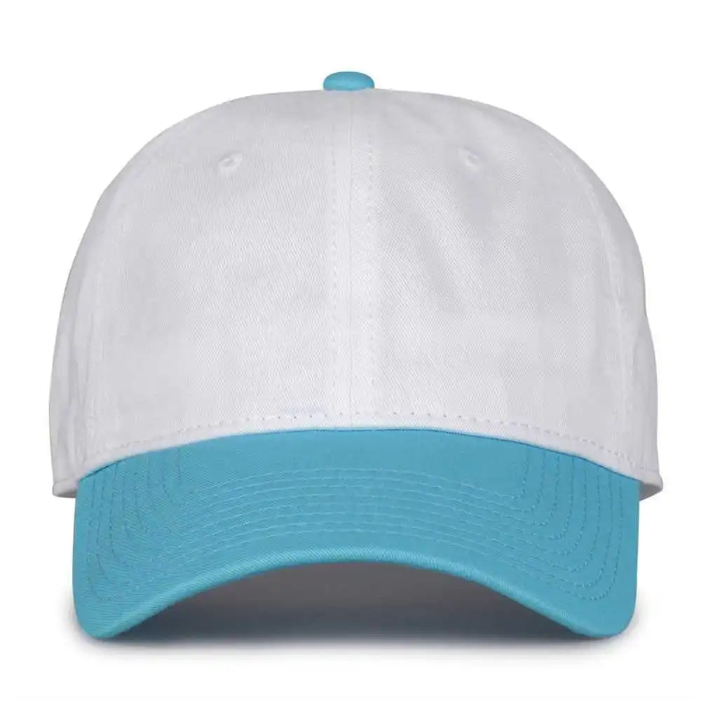 The Game Gb210 Classic Relaxed Garment Washed Twill Cap - White Blutaffy - Columbia Blue / 6 7/8’’ - 7 5/8’’