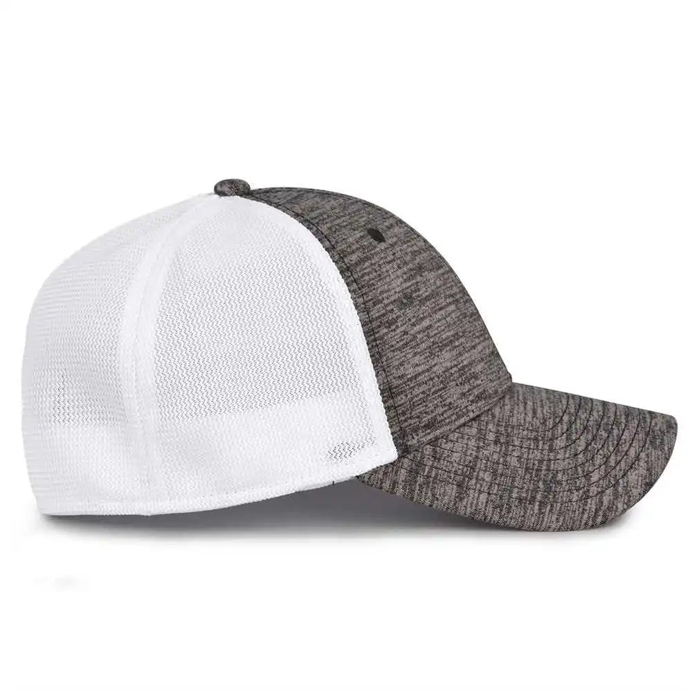 The Game Gb444 Athletic Heather and Diamond Mesh Cap Black