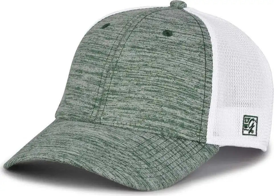 The Game Gb444 Athletic Heather and Diamond Mesh Cap - Dark Green - Forest / 6 3/4’’ - 7 1/4’’