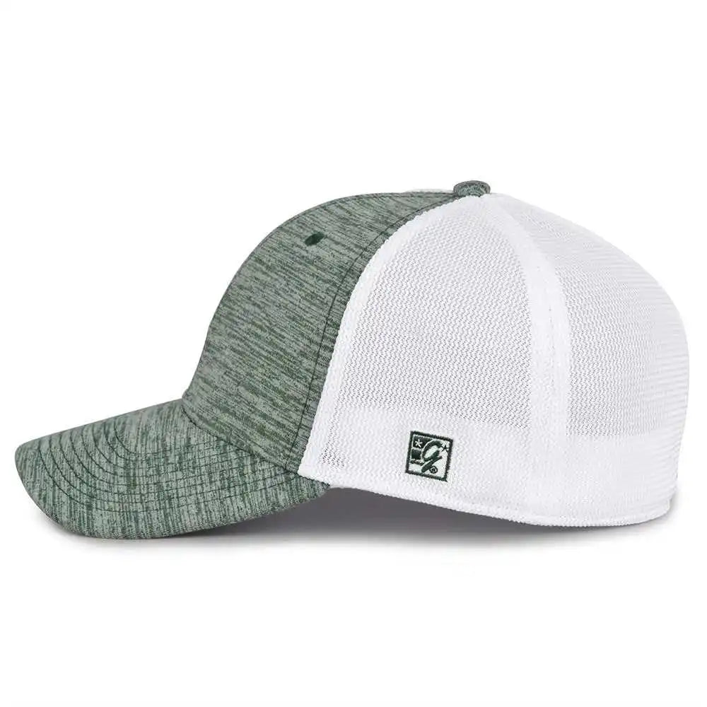 The Game Gb444 Athletic Heather and Diamond Mesh Cap Dark Green