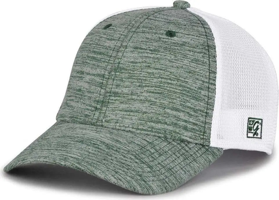 The Game Gb444 Athletic Heather and Diamond Mesh Cap - Dark Green