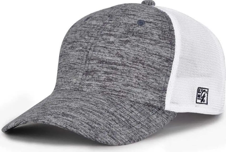 The Game Gb444 Athletic Heather and Diamond Mesh Cap - Navy - 6 3/4’’ - 7 1/4’’