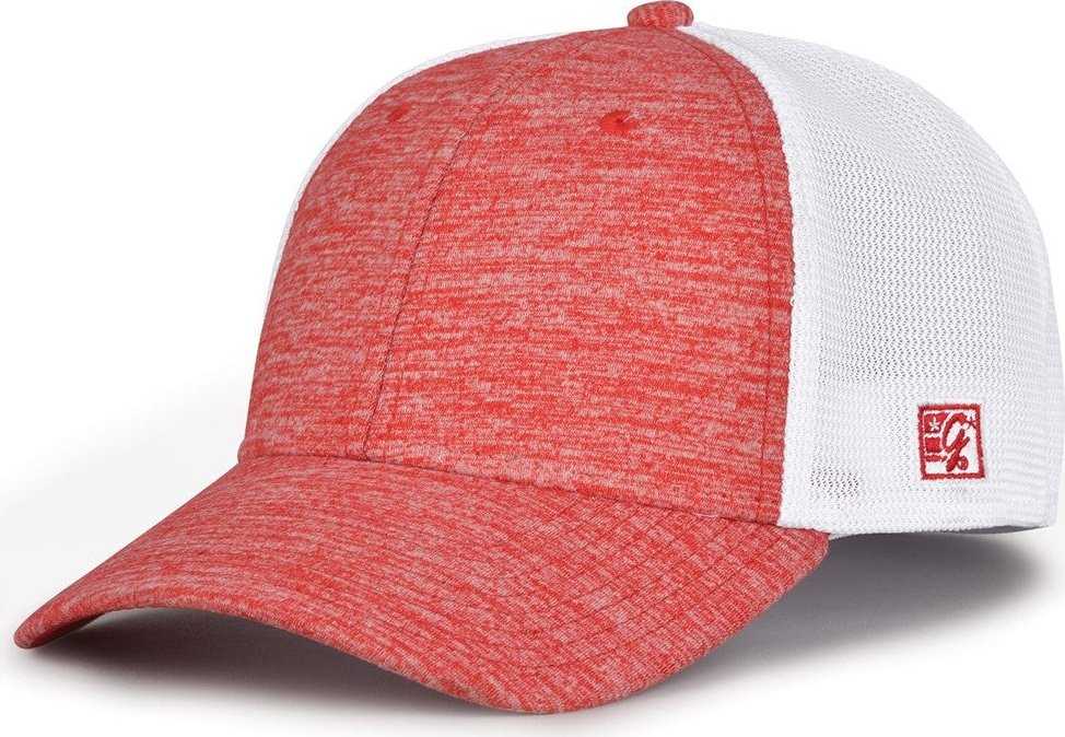 The Game Gb444 Athletic Heather and Diamond Mesh Cap - Red - 6 3/4’’ - 7 1/4’’