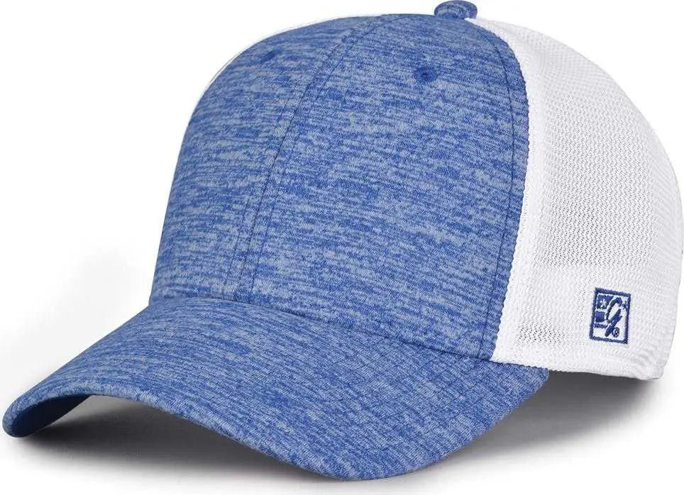 The Game Gb444 Athletic Heather and Diamond Mesh Cap - Royal - 6 3/4’’ - 7 1/4’’