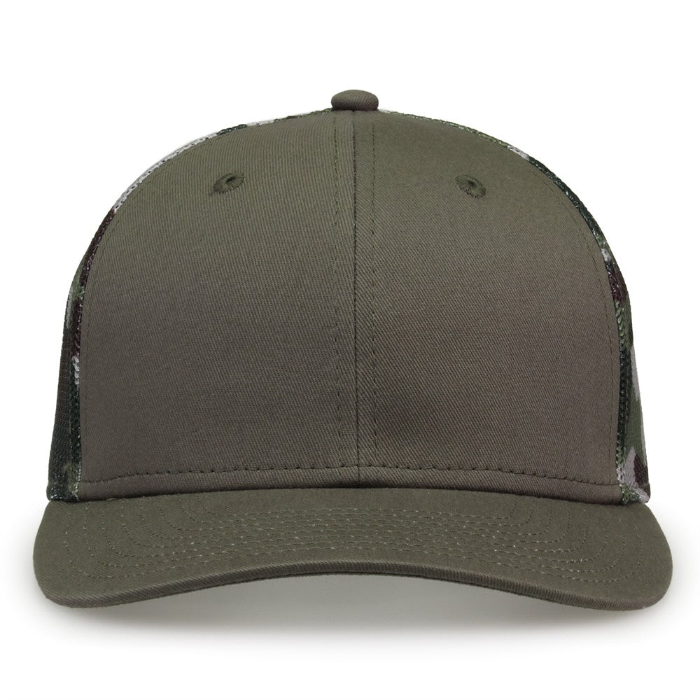 The Game Gb452c Camo Everyday Trucker Cap - Olive