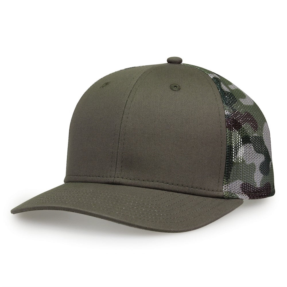 The Game Gb452c Camo Everyday Trucker Cap - Olive