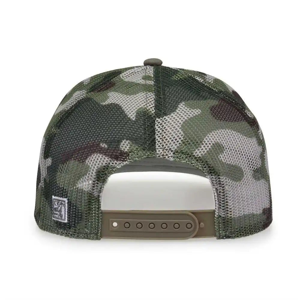 The Game Gb452c Camo Everyday Trucker Cap Olive / one Size Fits Most