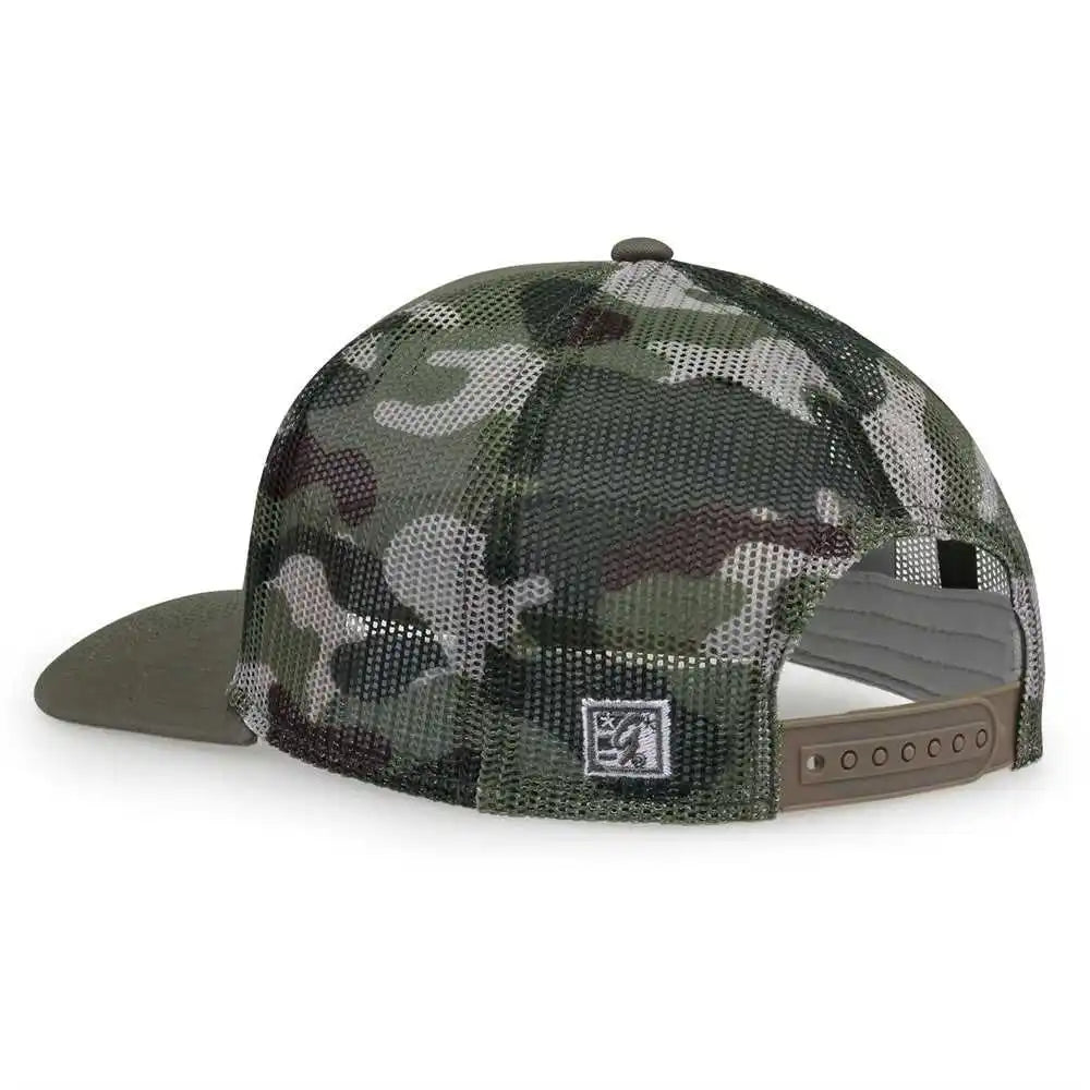 The Game Gb452c Camo Everyday Trucker Cap Olive / one Size Fits Most