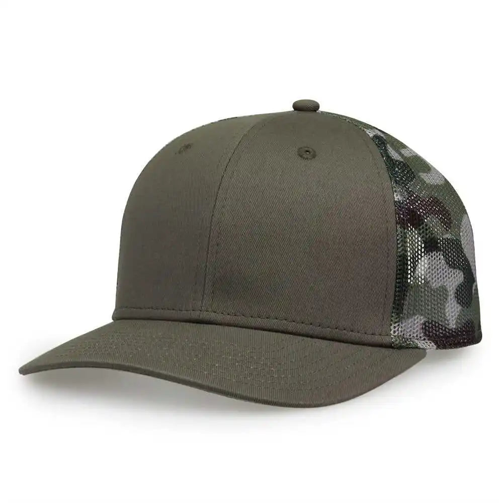The Game Gb452c Camo Everyday Trucker Cap Olive / one Size Fits Most