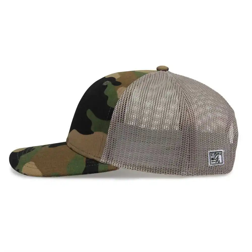 The Game Gb452c Camo Everyday Trucker Cap Woodland / one Size Fits Most