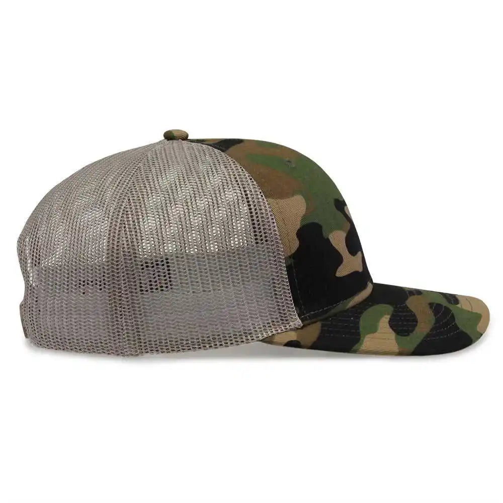 The Game Gb452c Camo Everyday Trucker Cap Woodland / one Size Fits Most