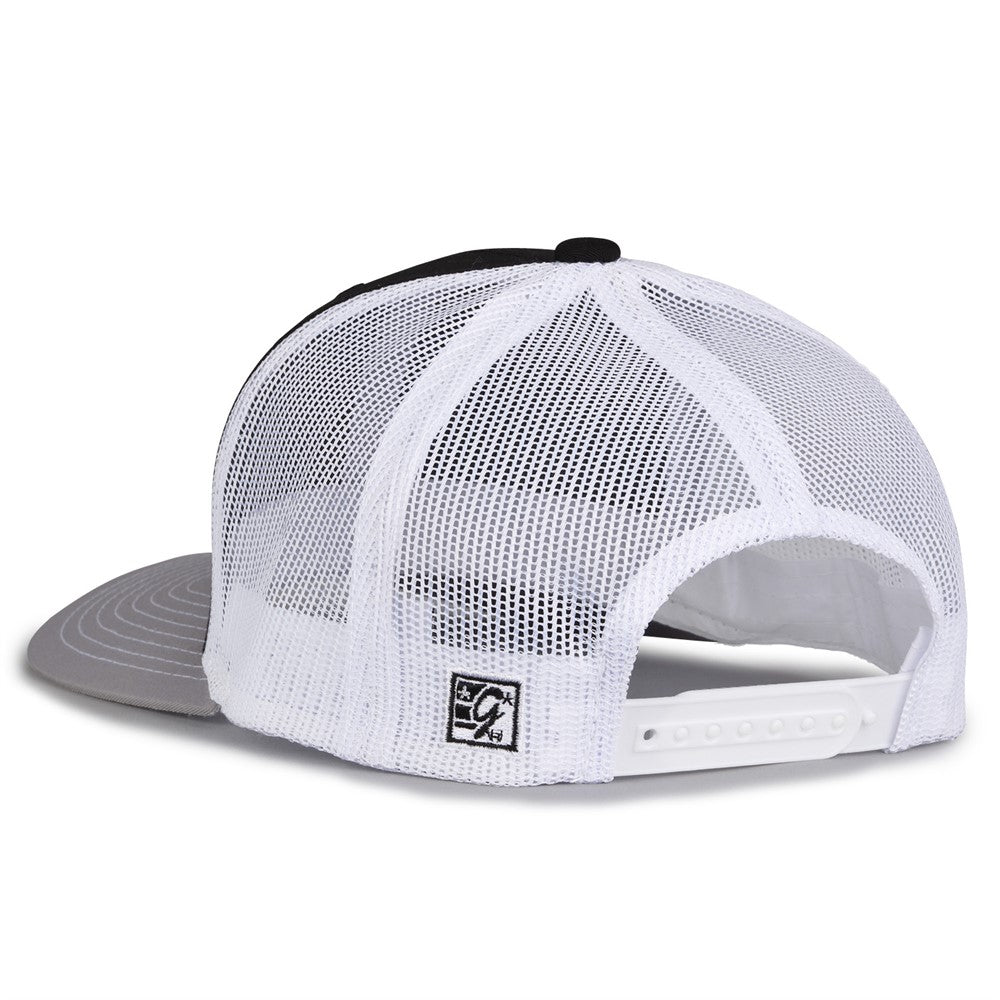 The Game Gb452e Everyday Trucker Cap - Black Gray White