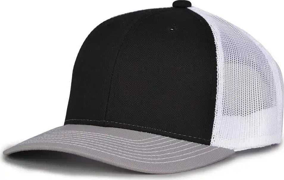 The Game Gb452e Everyday Trucker Cap Black Gray White / 6 7/8’’ 7 5/8’’