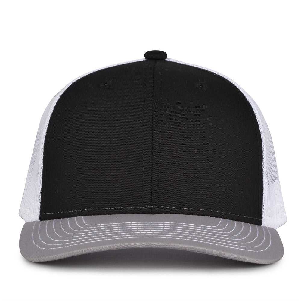 The Game Gb452e Everyday Trucker Cap - Black Gray White - 6 7/8’’ - 7 5/8’’