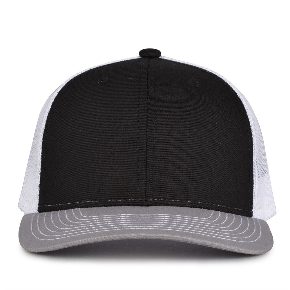The Game Gb452e Everyday Trucker Cap - Black Gray White