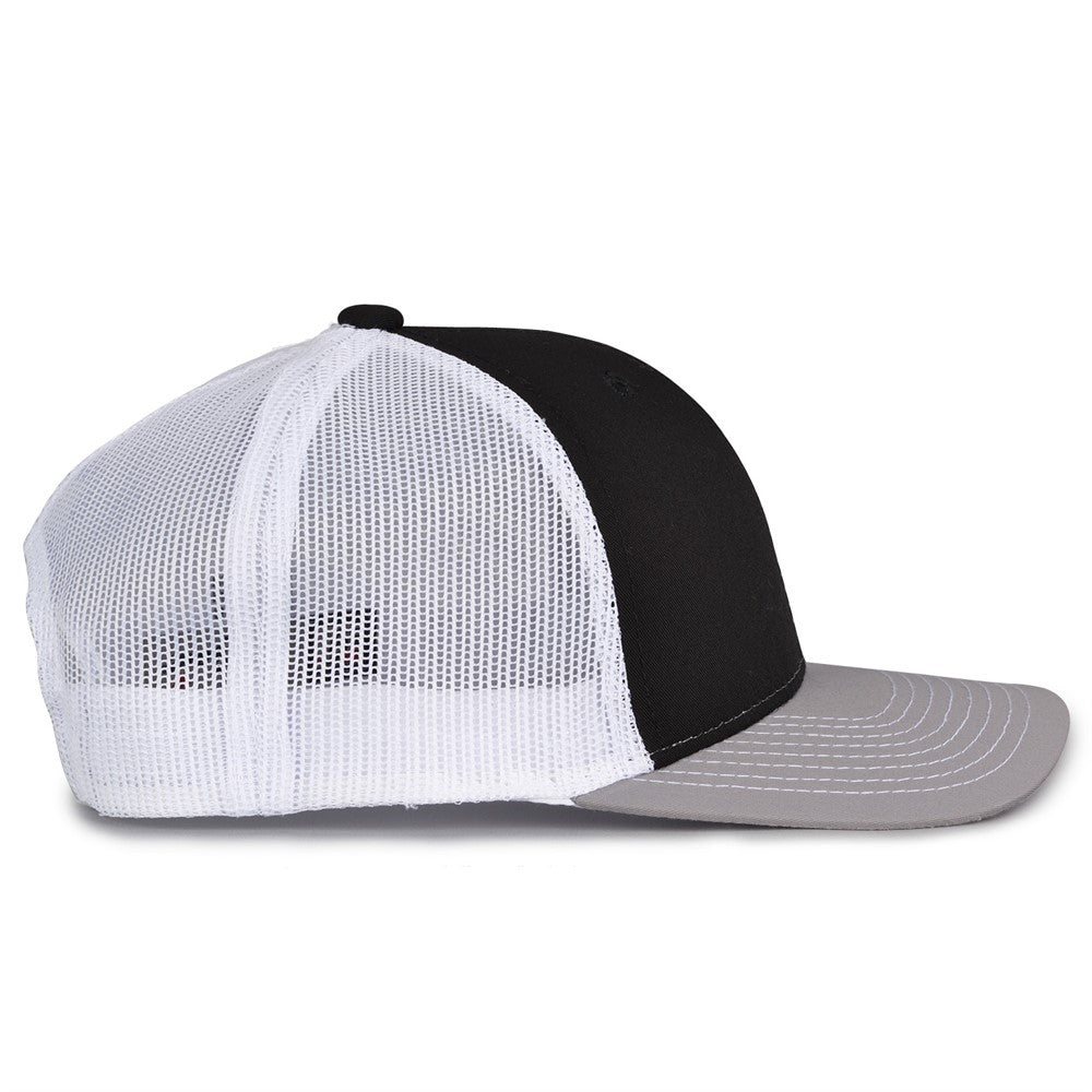 The Game Gb452e Everyday Trucker Cap - Black Gray White