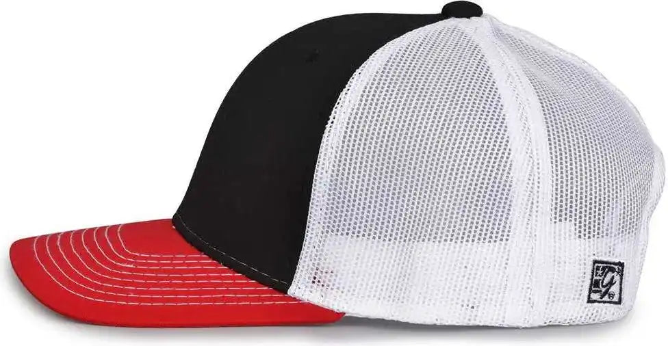 The Game Gb452e Everyday Trucker Cap Black Red / 6 7/8’’ 7 5/8’’