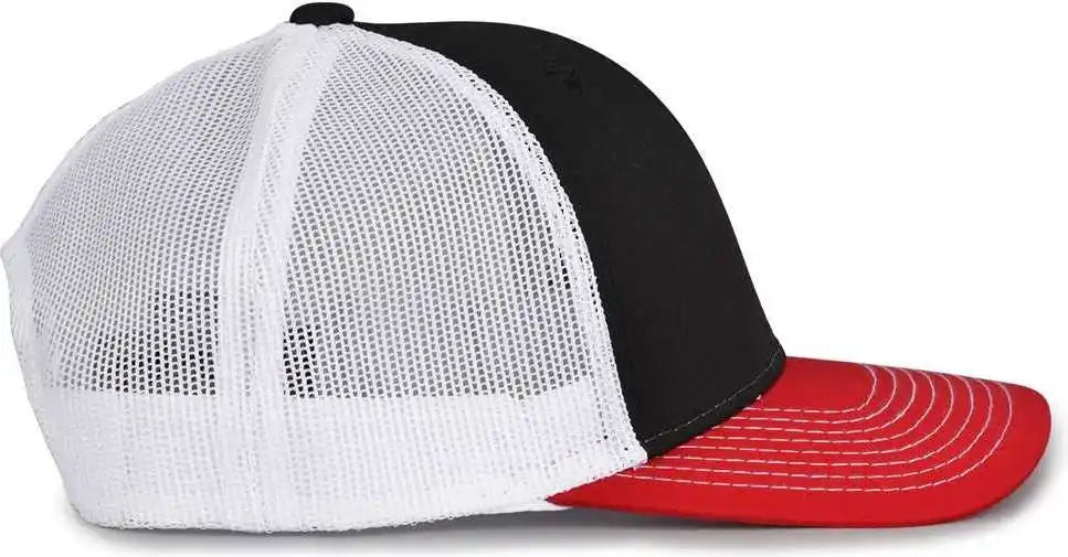 The Game Gb452e Everyday Trucker Cap Black Red / 6 7/8’’ 7 5/8’’