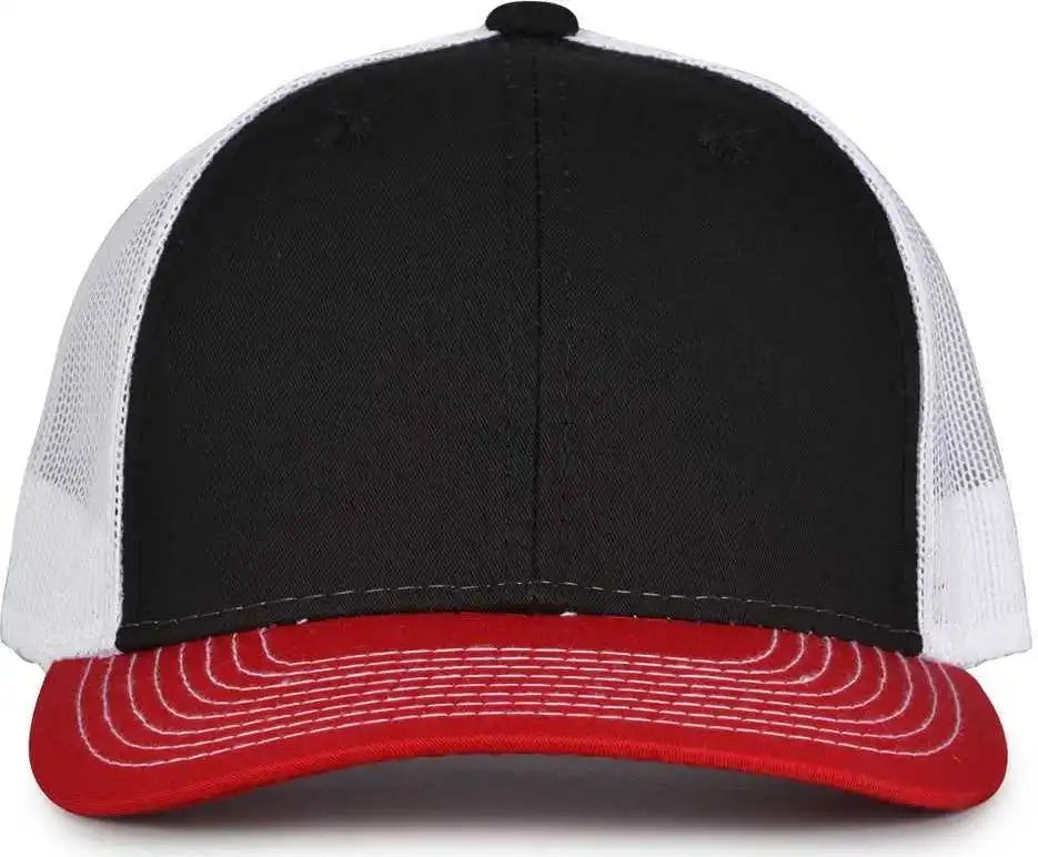 The Game Gb452e Everyday Trucker Cap Black Red / 6 7/8’’ 7 5/8’’