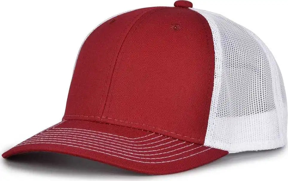 The Game Gb452e Everyday Trucker Cap Cardinal White / 6 7/8’’ 7 5/8’’