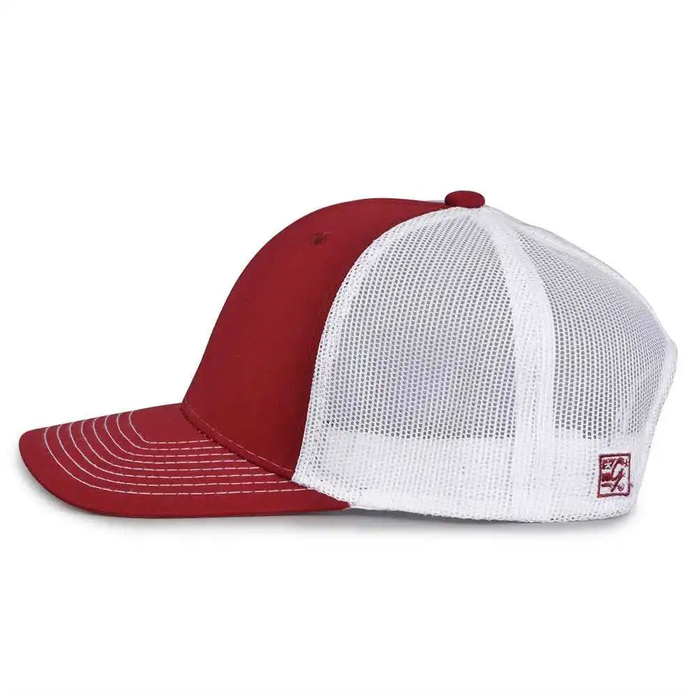 The Game Gb452e Everyday Trucker Cap Cardinal White / 6 7/8’’ 7 5/8’’
