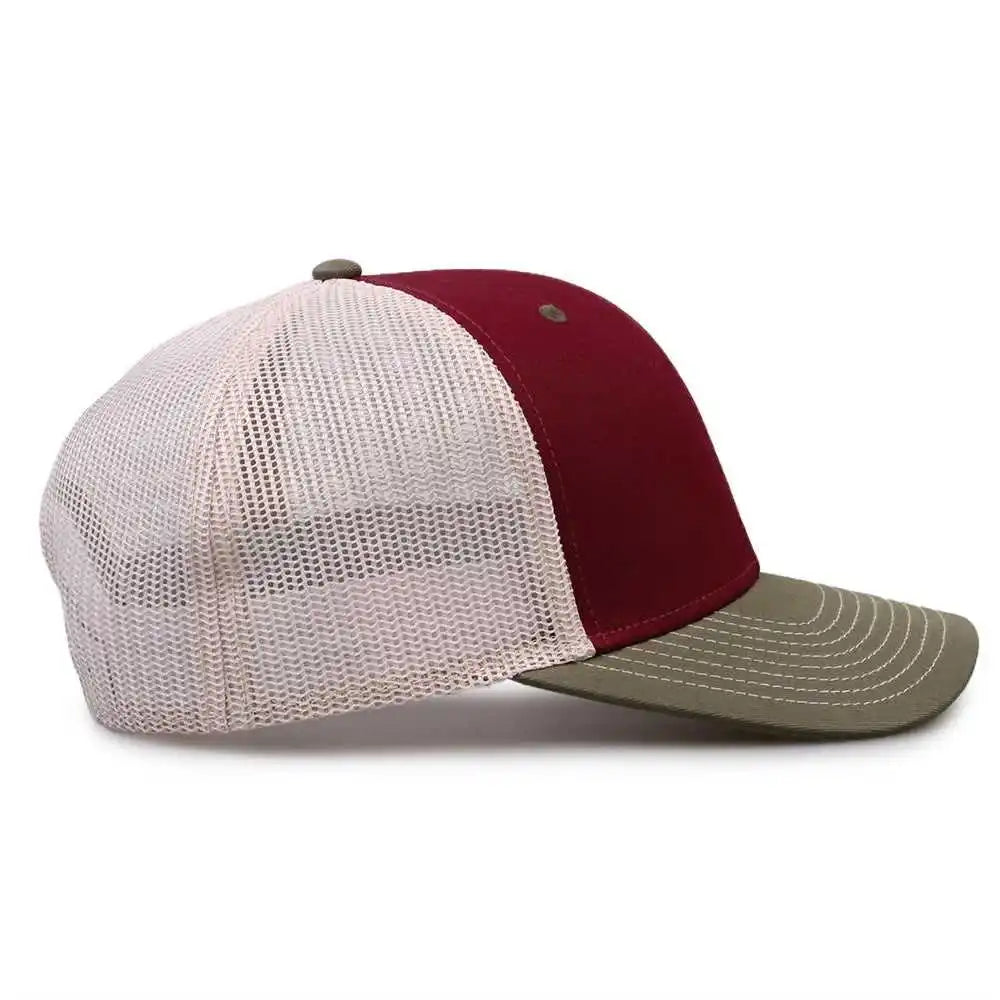 The Game Gb452e Everyday Trucker Cap Cinnamon Olive Stone Maroon Gray / 6 7/8’’ 7 5/8’’