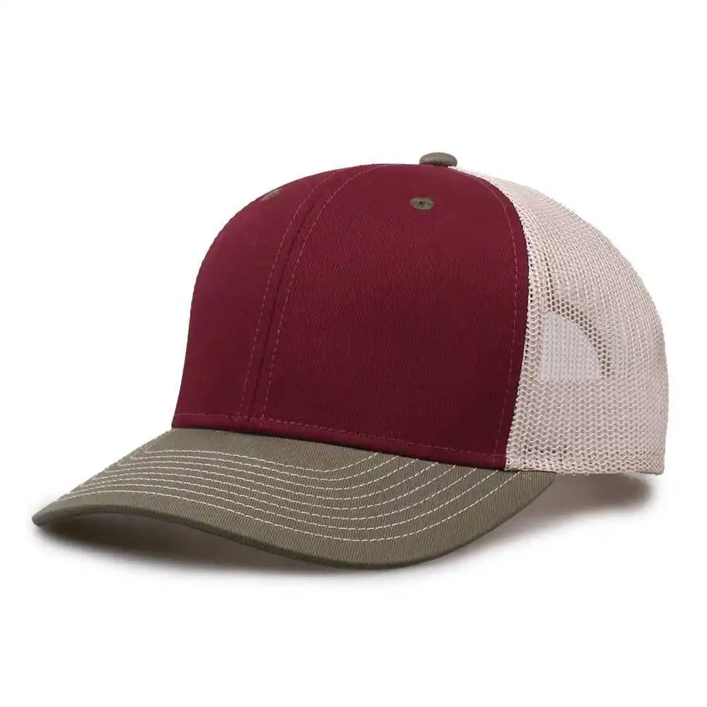 The Game Gb452e Everyday Trucker Cap Cinnamon Olive Stone Maroon Gray / 6 7/8’’ 7 5/8’’