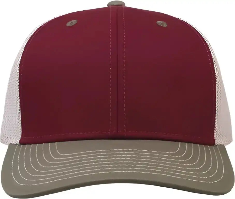 The Game Gb452e Everyday Trucker Cap - Cinnamon Red/ Olive Green/ Stone - 6 7/8’’ - 7 5/8’’