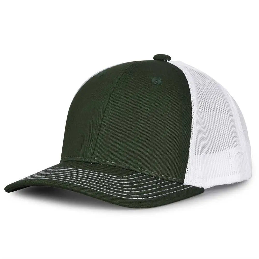 The Game Gb452e Everyday Trucker Cap - Dark Green White