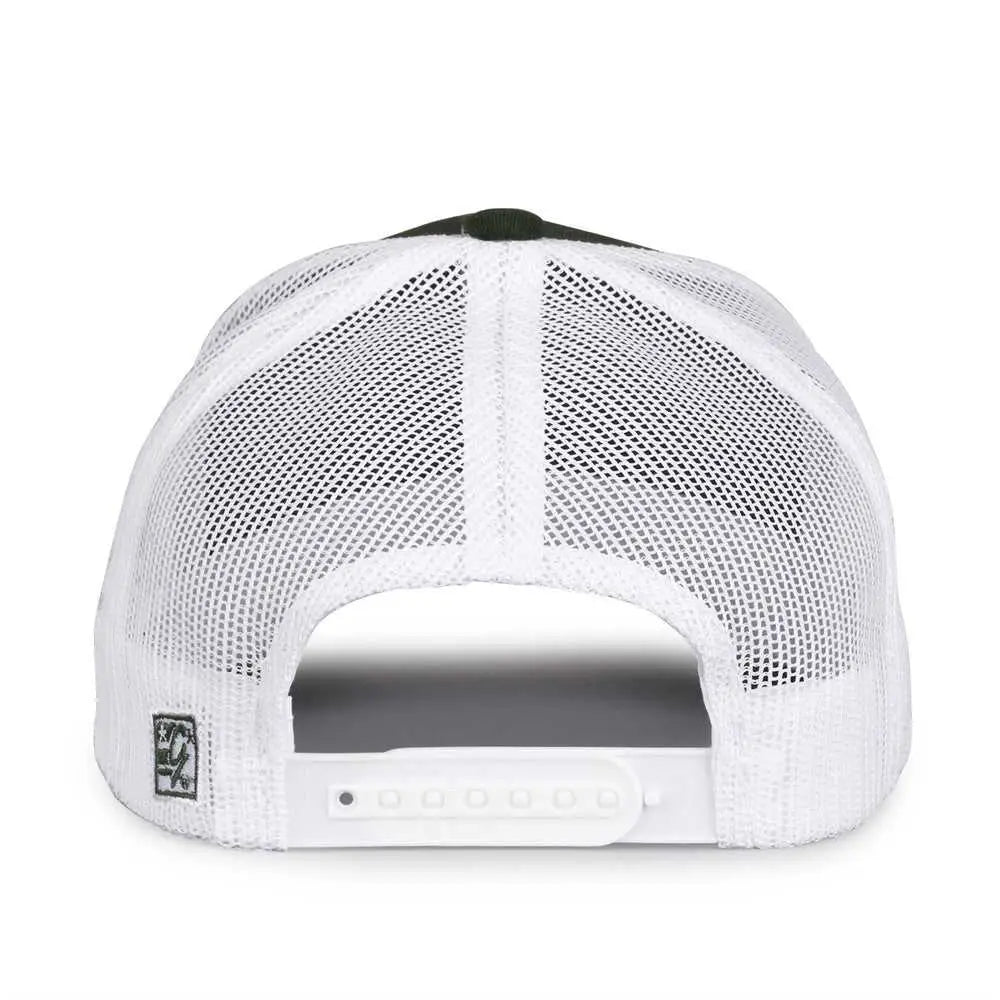 The Game Gb452e Everyday Trucker Cap - Dark Green White