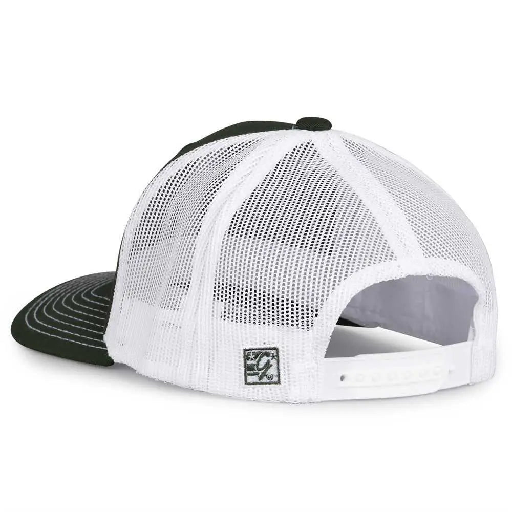 The Game Gb452e Everyday Trucker Cap - Dark Green White