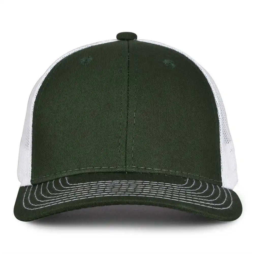 The Game Gb452e Everyday Trucker Cap - Dark Green White - Forest / 6 7/8’’ - 7 5/8’’