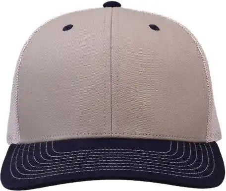The Game Gb452e Everyday Trucker Cap - Khaki/ Navy/ Stone - 6 7/8’’ - 7 5/8’’