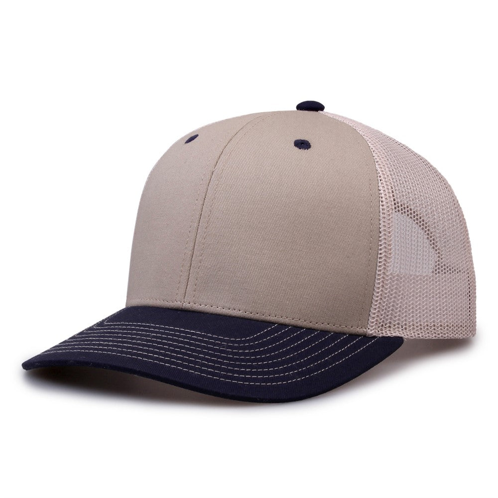 The Game Gb452e Everyday Trucker Cap - Khaki Navy Stone