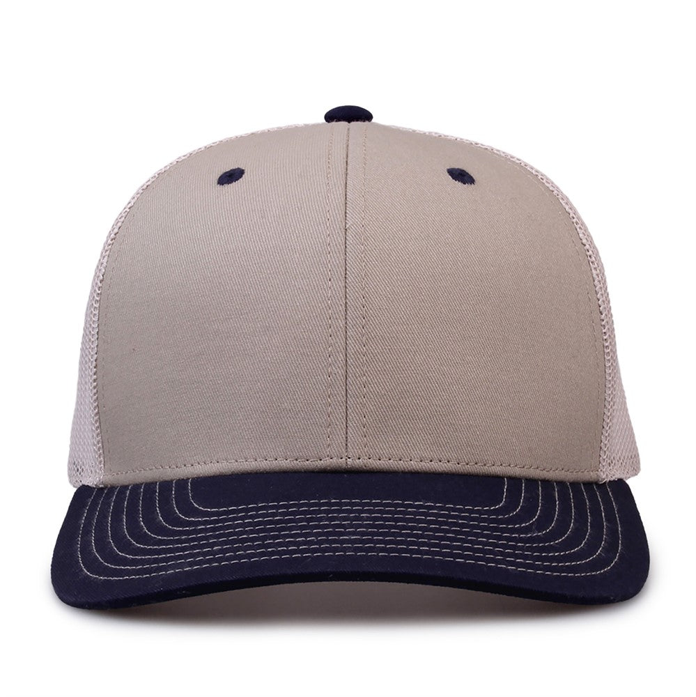 The Game Gb452e Everyday Trucker Cap - Khaki Navy Stone