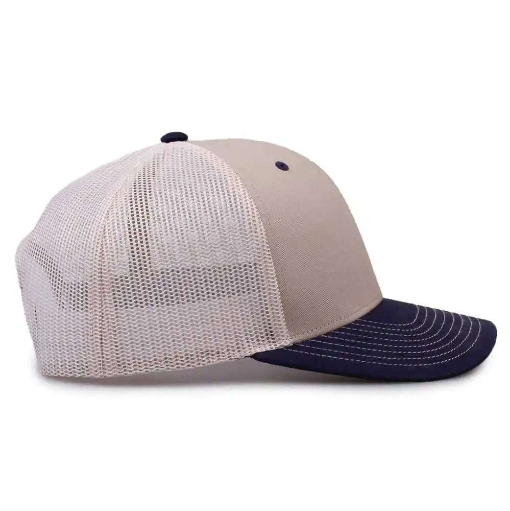 The Game Gb452e Everyday Trucker Cap Khaki Navy Stone Gray / 6 7/8’’ 7 5/8’’