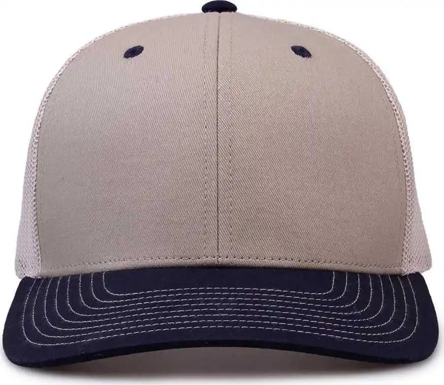 The Game Gb452e Everyday Trucker Cap Khaki Navy Stone Gray / 6 7/8’’ 7 5/8’’
