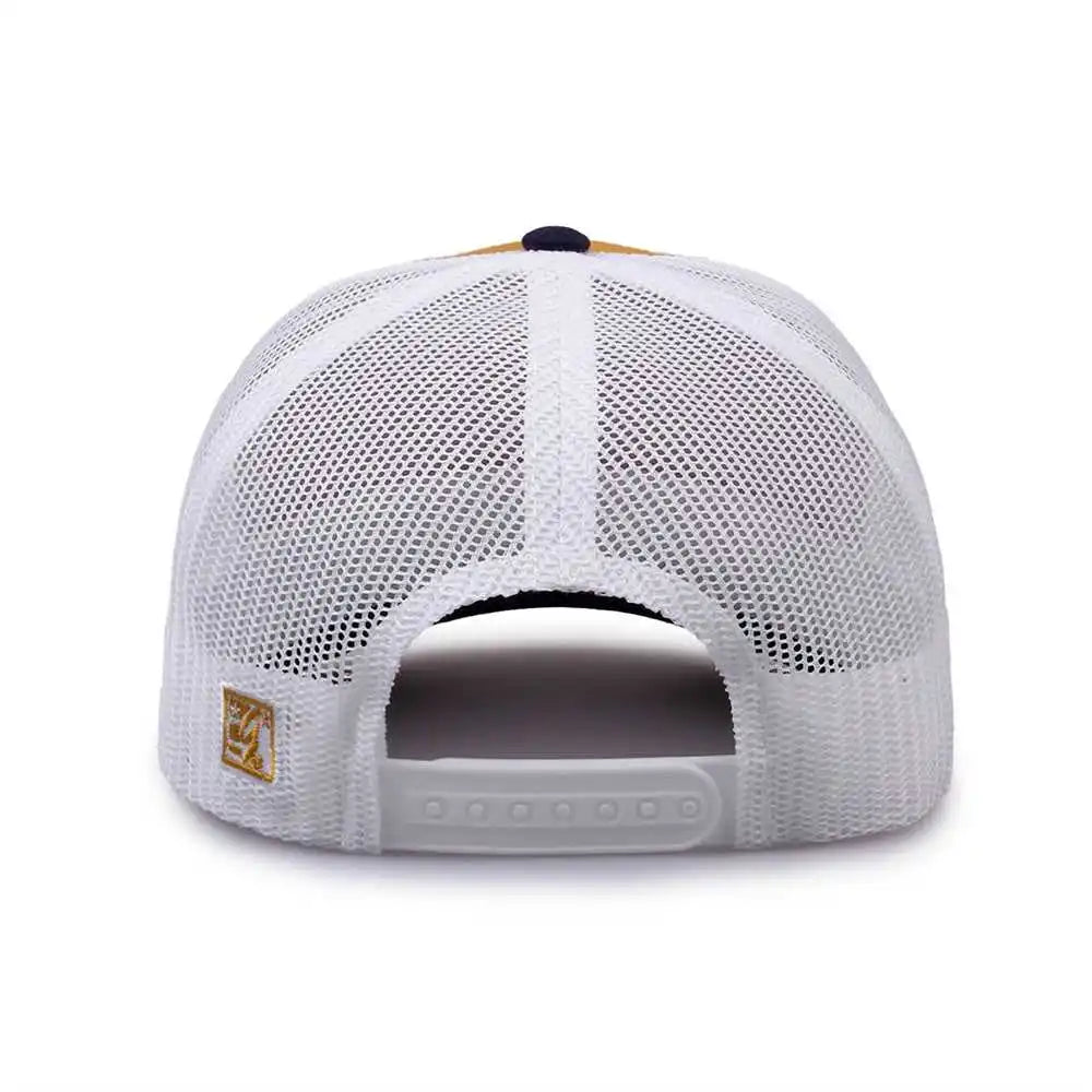 The Game Gb452e Everyday Trucker Cap - Mustard Navy White - Gold / 6 7/8’’ - 7 5/8’’