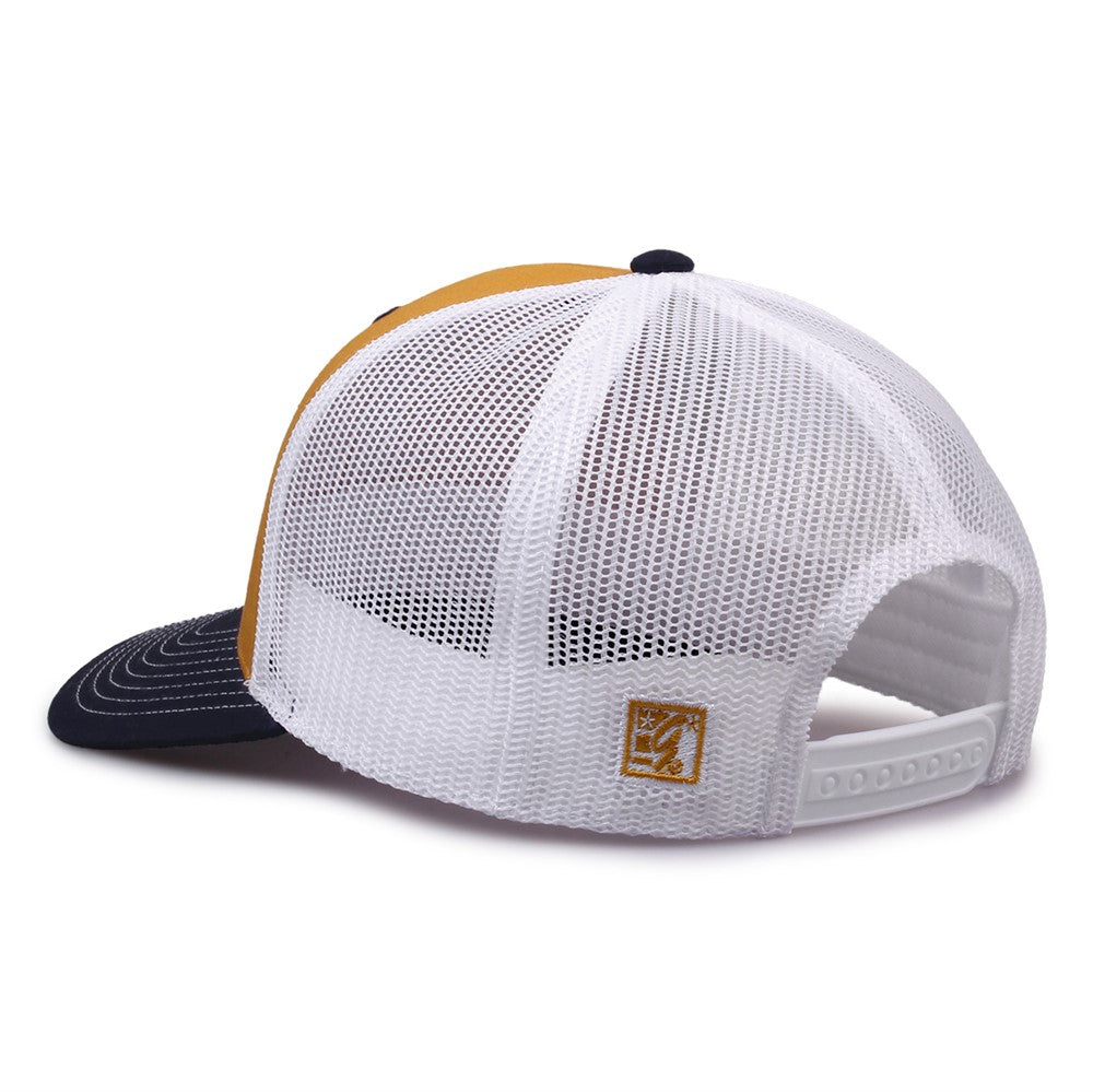 The Game Gb452e Everyday Trucker Cap - Mustard Navy White