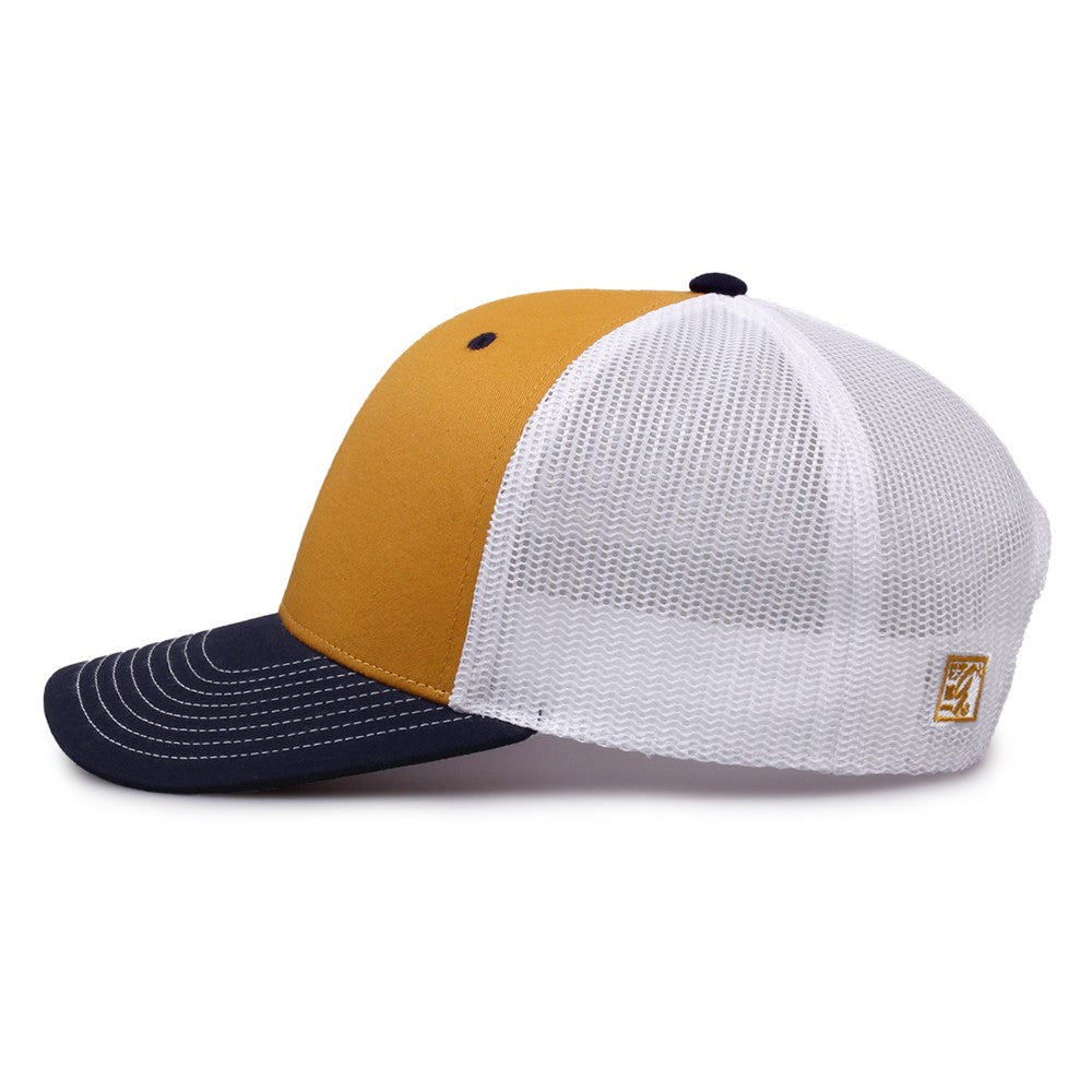 The Game Gb452e Everyday Trucker Cap - Mustard Navy White