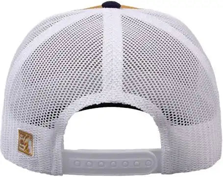 The Game Gb452e Everyday Trucker Cap - Mustard Yellow/ Navy/ White - 6 7/8’’ - 7 5/8’’