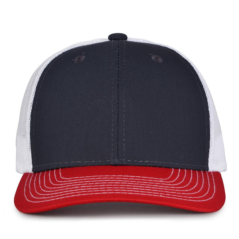 The Game Gb452e Everyday Trucker Cap - Navy Red