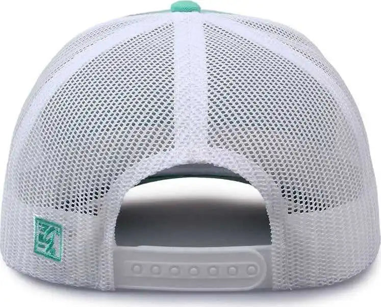 The Game Gb452e Everyday Trucker Cap - Oasis White - Mint / 6 7/8’’ - 7 5/8’’