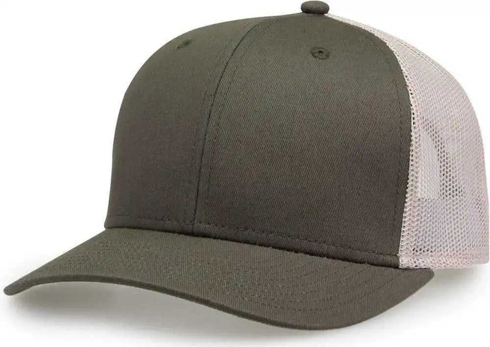 The Game Gb452e Everyday Trucker Cap - Olive White - 6 7/8’’ - 7 5/8’’