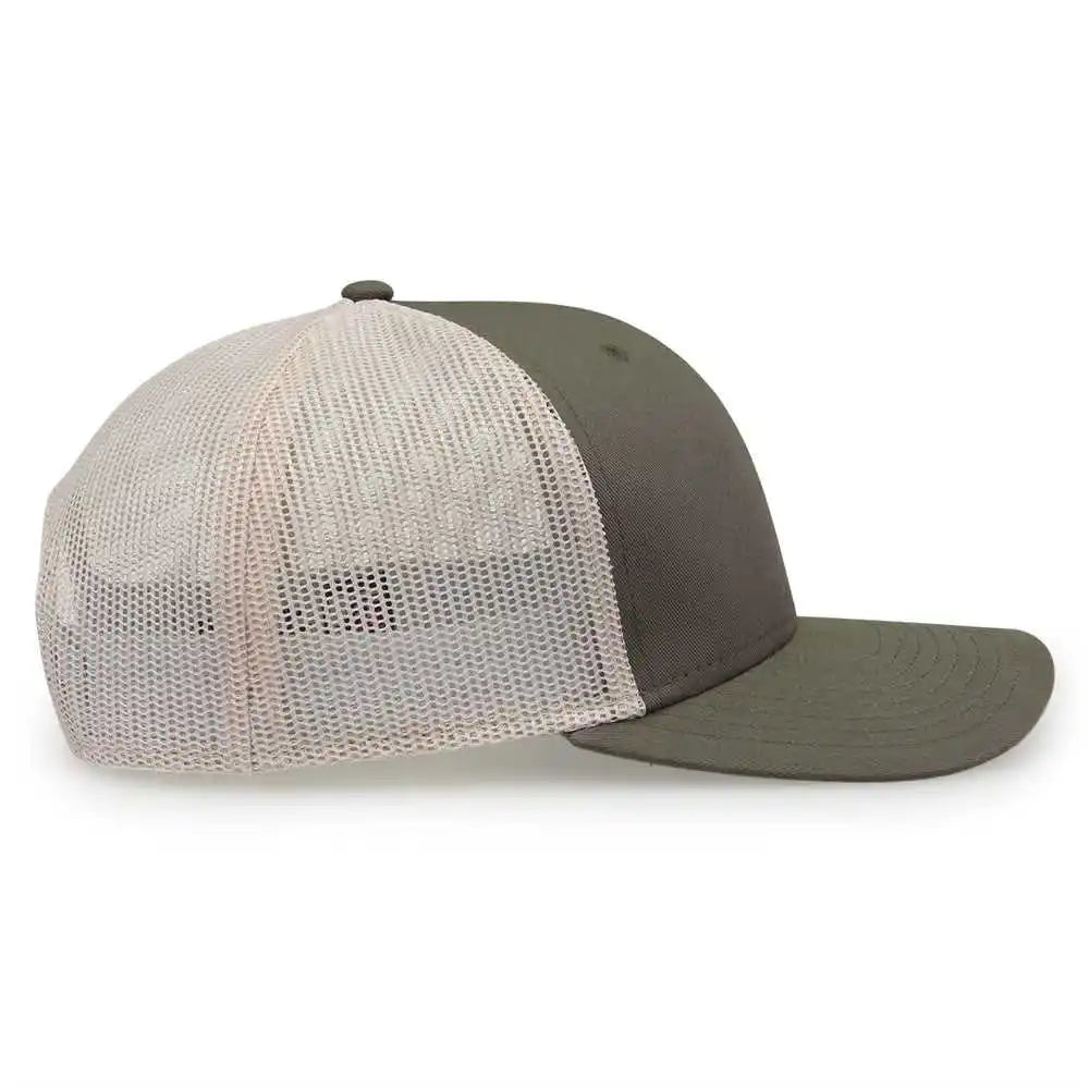 The Game Gb452e Everyday Trucker Cap - Olive White - 6 7/8’’ - 7 5/8’’