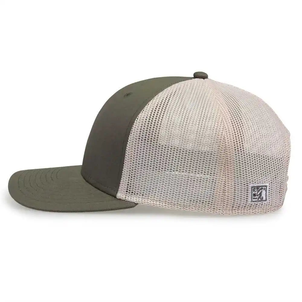 The Game Gb452e Everyday Trucker Cap - Olive White - 6 7/8’’ - 7 5/8’’