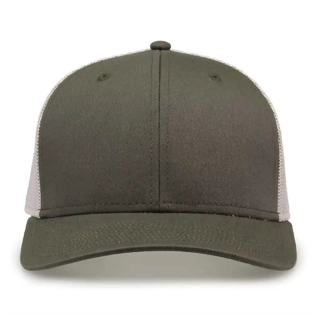 The Game Gb452e Everyday Trucker Cap - Olive White - 6 7/8’’ - 7 5/8’’