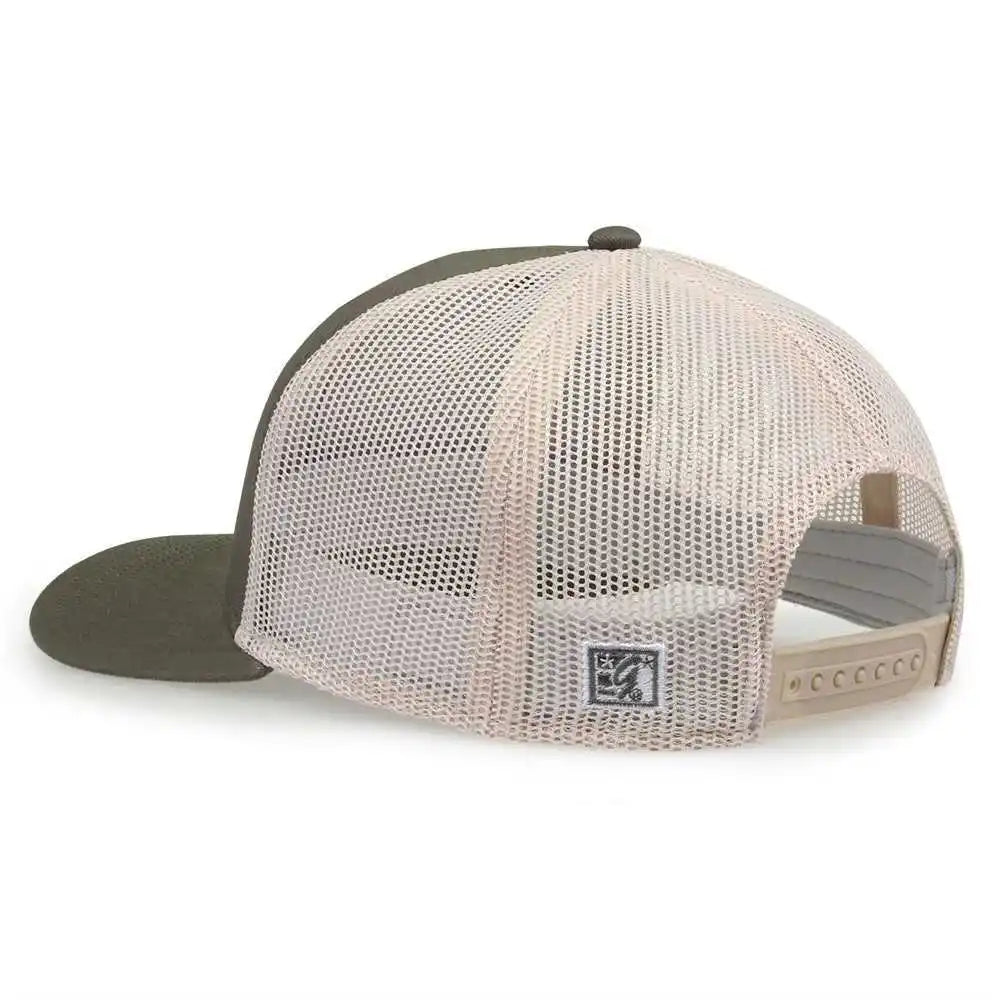 The Game Gb452e Everyday Trucker Cap - Olive White - 6 7/8’’ - 7 5/8’’